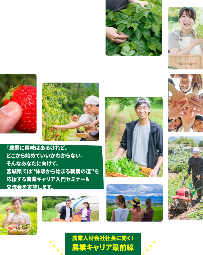 「体験」から「就農」まで、あなたの一歩を応援します